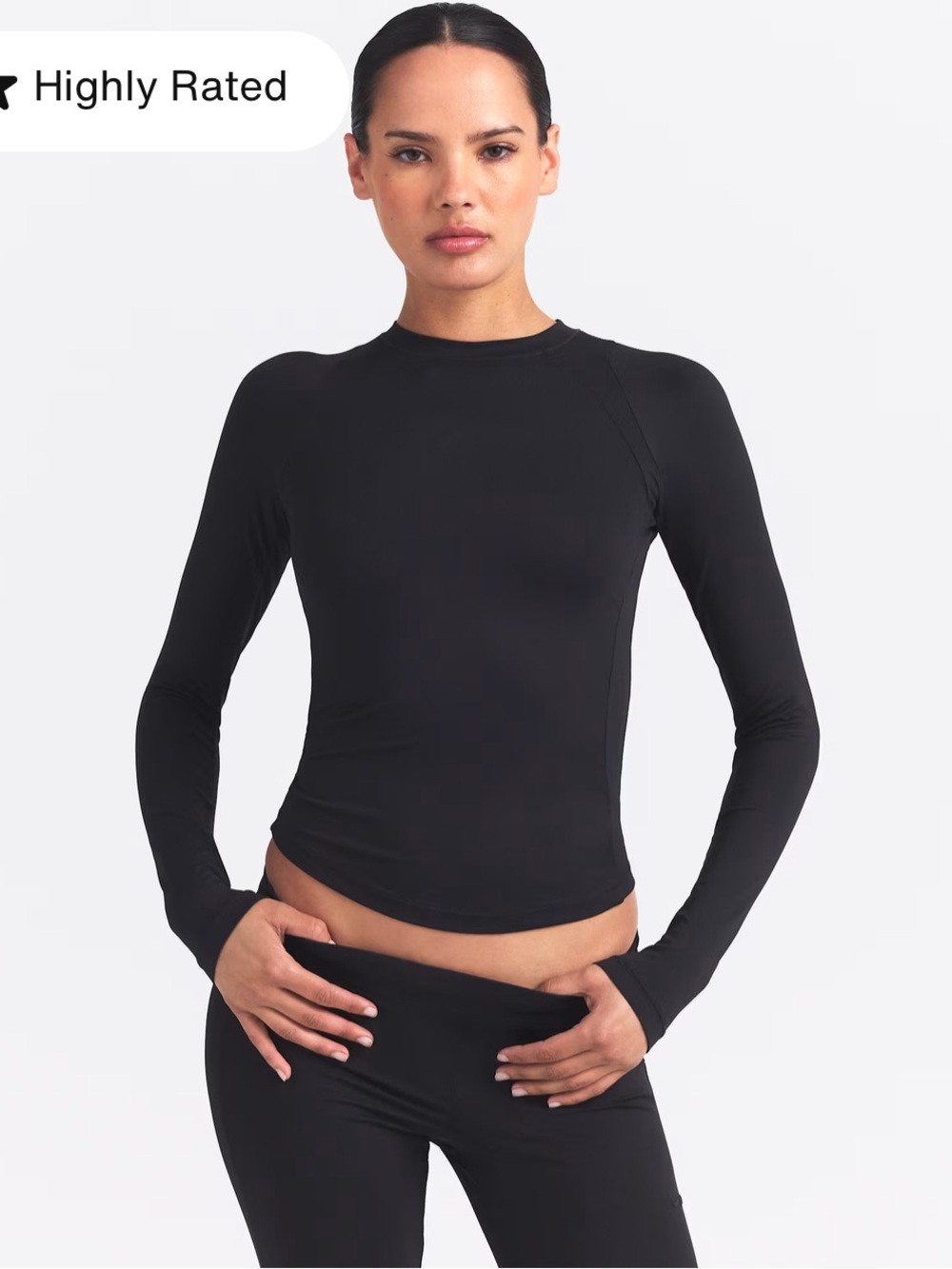 NikeSKIMS NWT Airy Long Sleeve Crewneck Top - Obsidian Sz Small